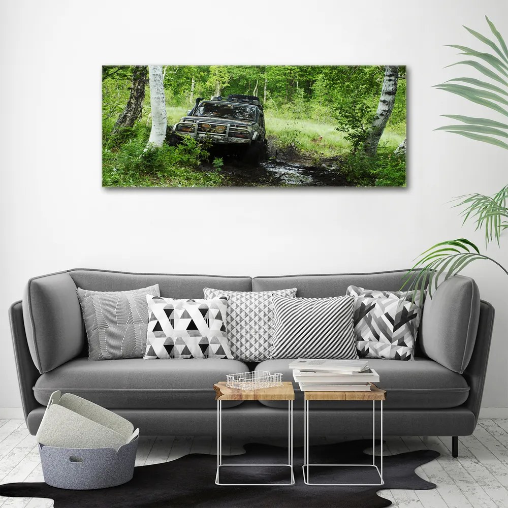 Imprimare tablou canvas Jeep în pădure