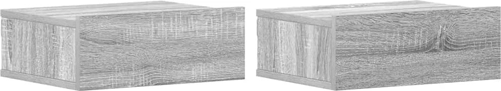 vidaXL Noptiere plutitoare 2 buc gri sonoma 40x30x15 cm lemn prelucrat