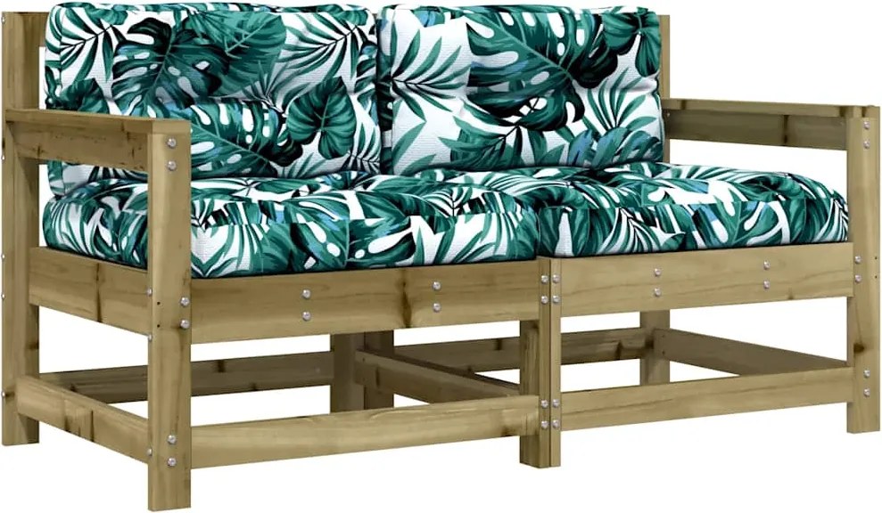 vidaXL Scaune de grădină cu perne, 2 buc., lemn de pin tratat