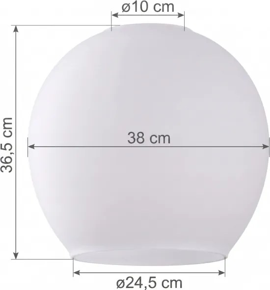 Sticlă de schimb pentru lustrul KULA E27, diametru 38 cm, albă/transparentă