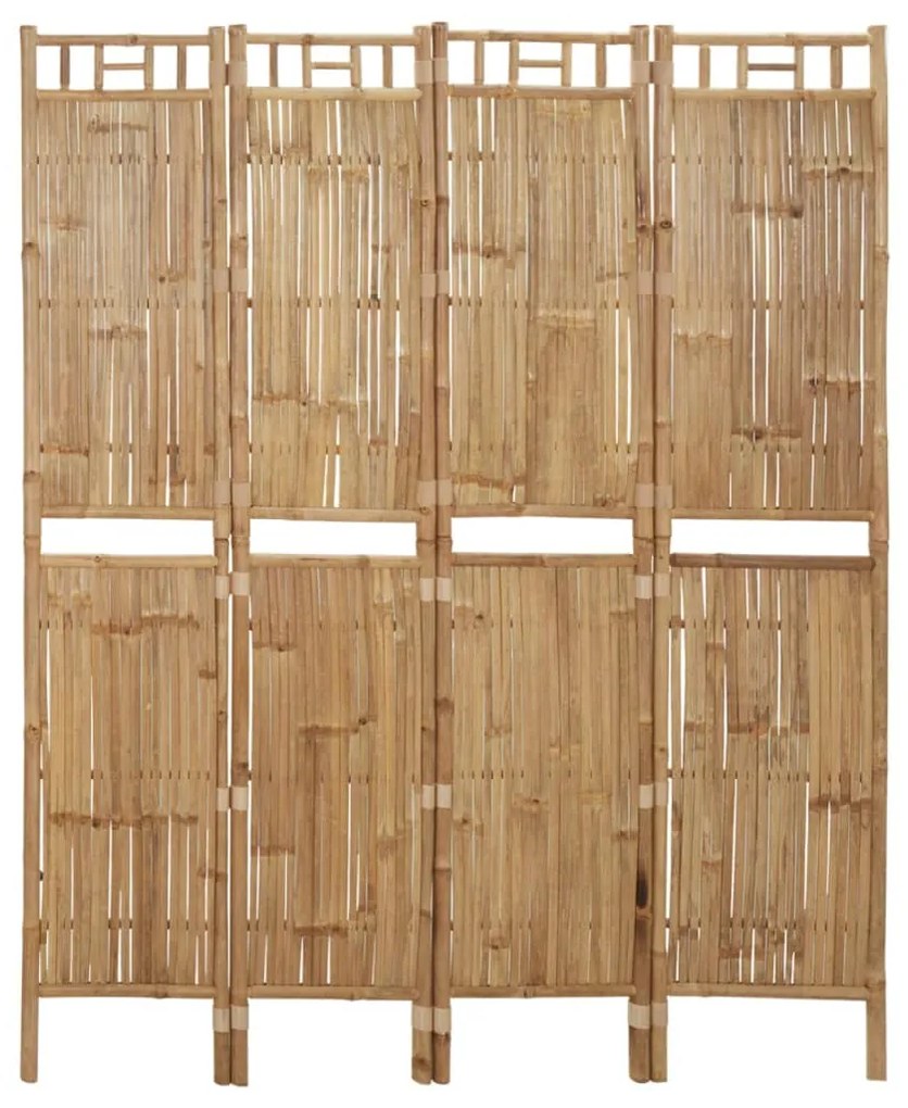 Paravan de cameră cu 4 panouri, 160 x 180 cm, bambus