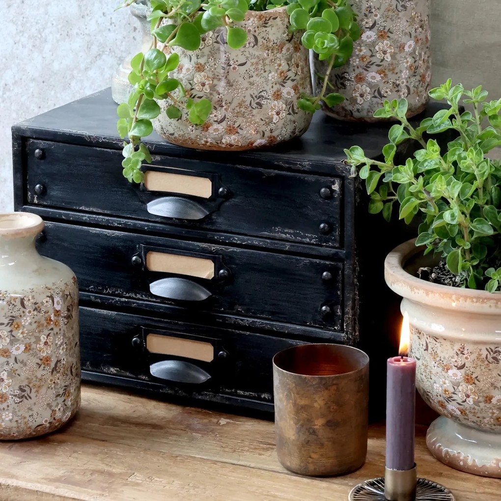Cutie decorativa cu sertare, antique black Factory