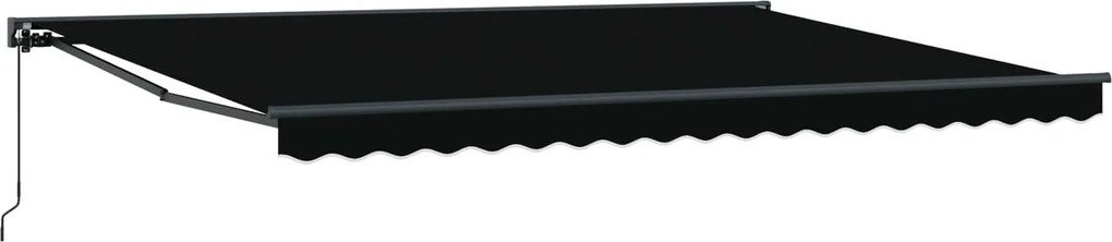 vidaXL Copertină retractabilă manuală Negru 4 × 3,5 m