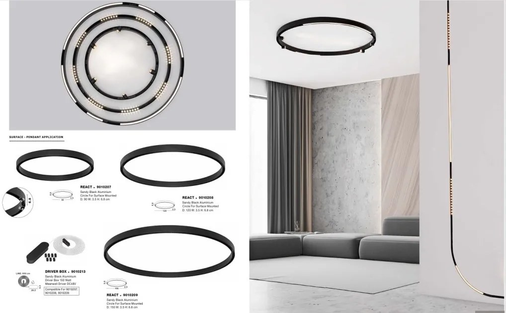 Sistem circular sina magnetica aplicata Breda, React 150cm