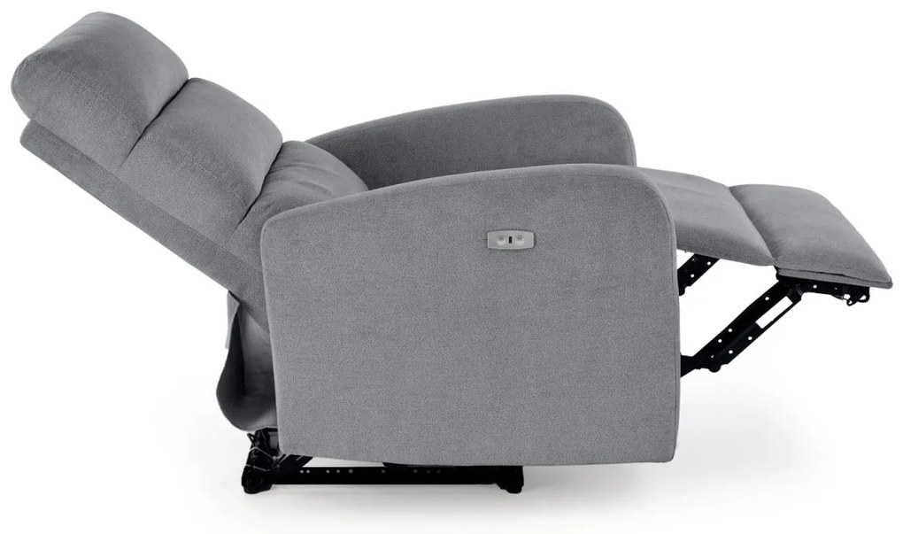 Fotoliu recliner Carinio stofa gri H100 cm