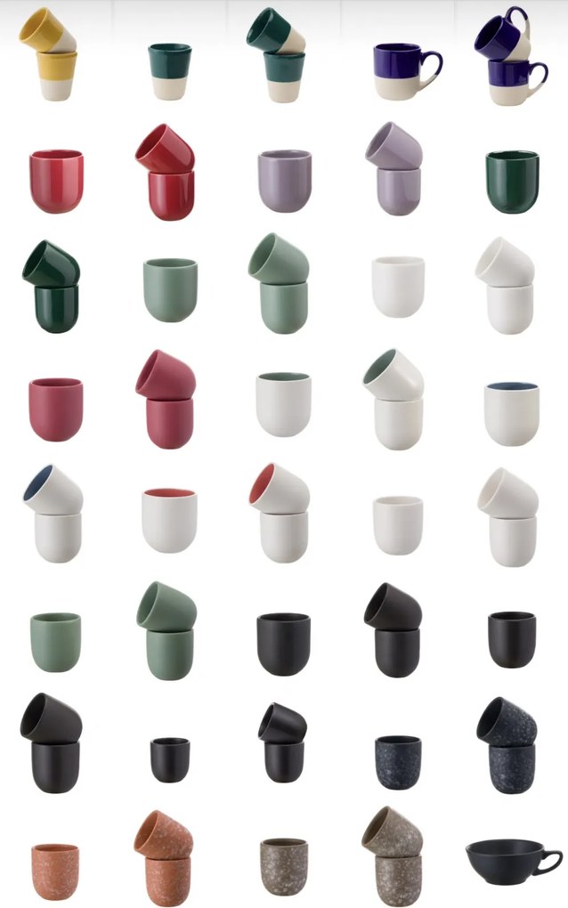 SET 2 PAHARE CAFEA VULCANO NEGRU CARBON MAT (1 PAHAR 250ML, 1 PAHAR 75ML)