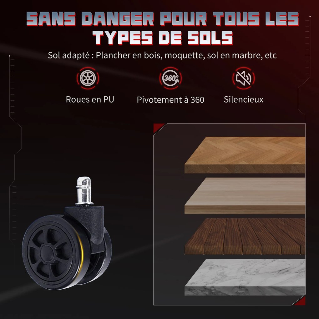 HOMCOM Scaun gaming ergonomic, fotoliu gamer cu cotiere 3D, spătar înclinabil, înălțime reglabilă, 72x76x132cm, gri | Aosom Romania