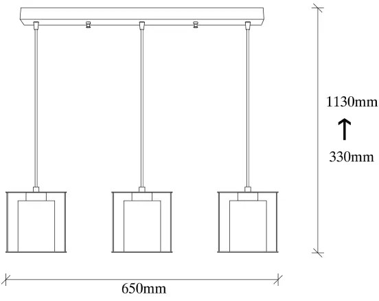 Lustră pe cablu SWANK 3xE27/100W/230V
