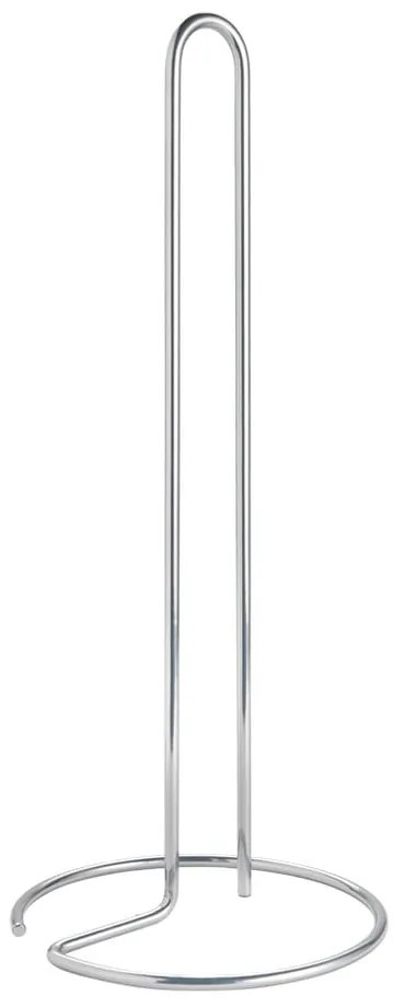 Suport vertical pentru prosoape de bucătărie din hârtie argintiu lucios din oțel ø 14 cm Luxy – Metaltex