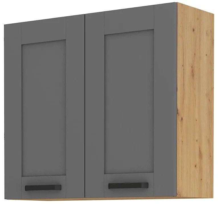 Dulap superior de bucătărie Lucid 80 G 72 2F (Stejar artisan + dustgrey). 1045590