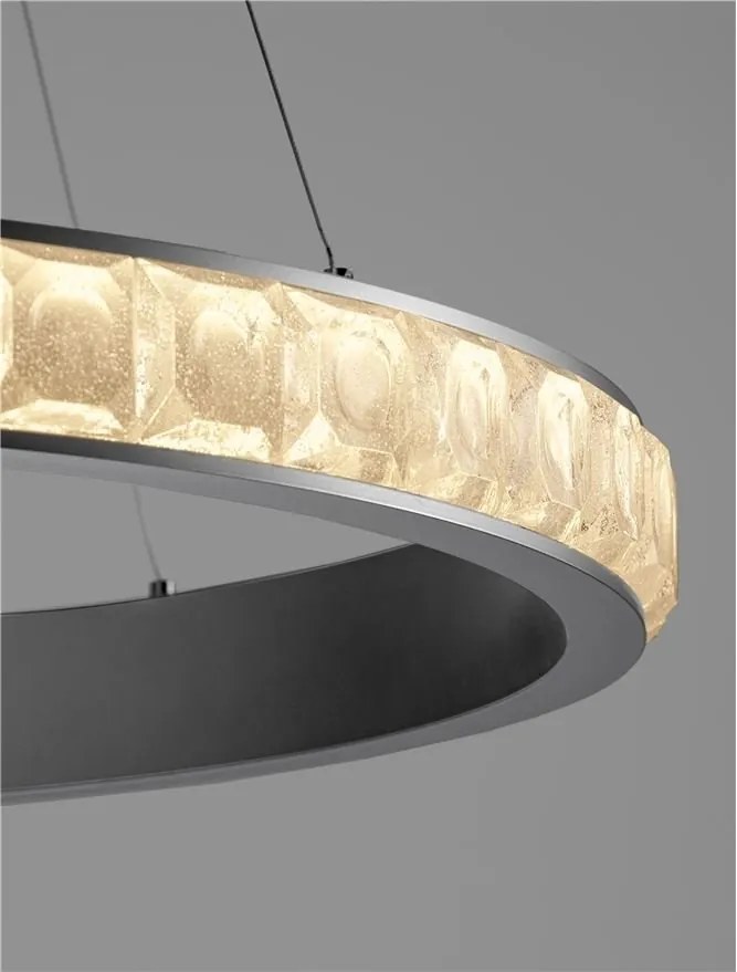 Lustra LED design circular, Otel, Argintiu, Cristal K9, ETEKEN NVL-9501215
