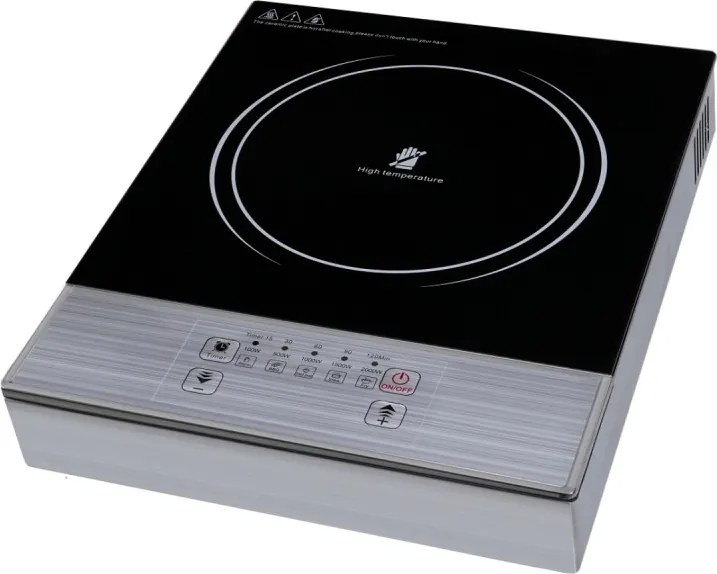 Resigilat: Plita cu infrarosu Elite EFP-1256B, 2200 W, Cmandă tactila, Afisaj LED, Timer, Negru/Inox