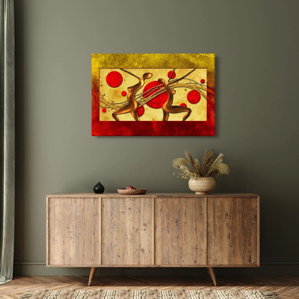 Tablou abstract cu două femei (90x60 cm)