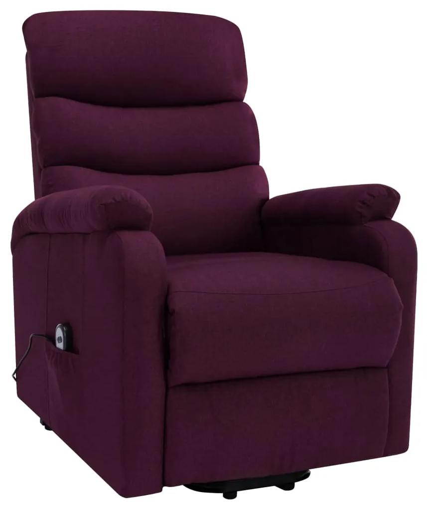 Fotoliu masaj cu ridicare verticala, violet, material textil 1, Violet