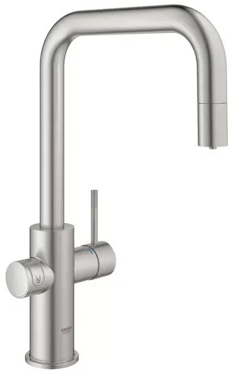 Baterie bucatarie Grohe Blue Home Ondus crom periat Supersteel pipa tip U si Starter Kit