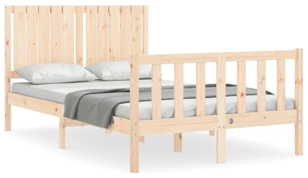 3192916 vidaXL Cadru de pat cu tăblie, dublu mic, lemn masiv