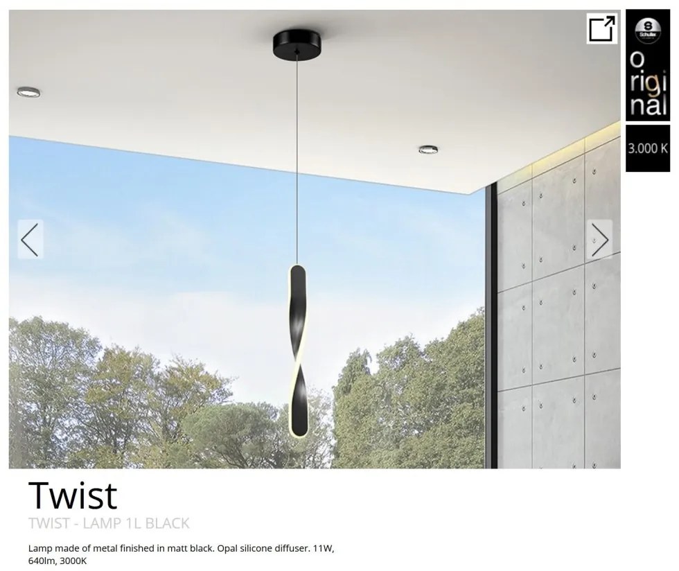 Lustra/Pendul LED design modern Twist negru