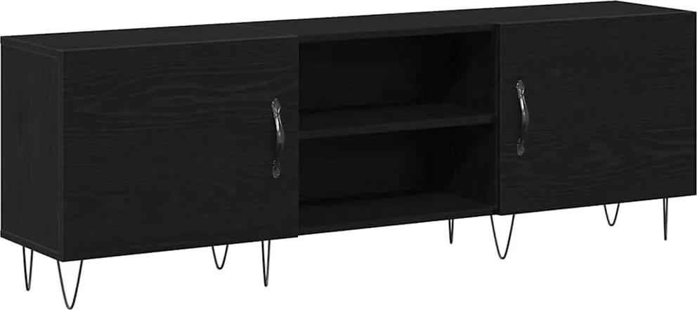 vidaXL Set comodă TV Stejar Negru 150 x 30 x 50 cm Lemn compozit