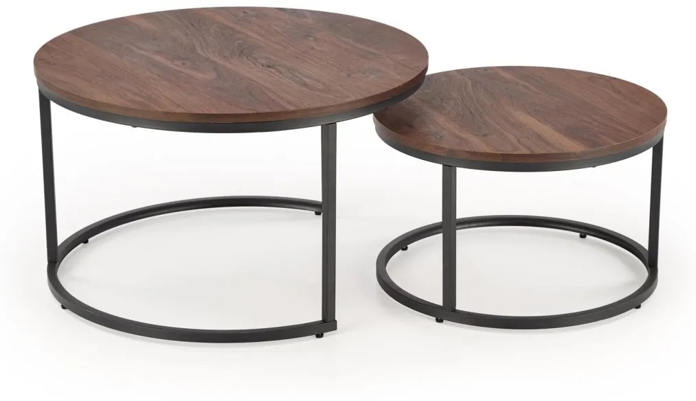 Set 2 mese de cafea Java nuc/negru