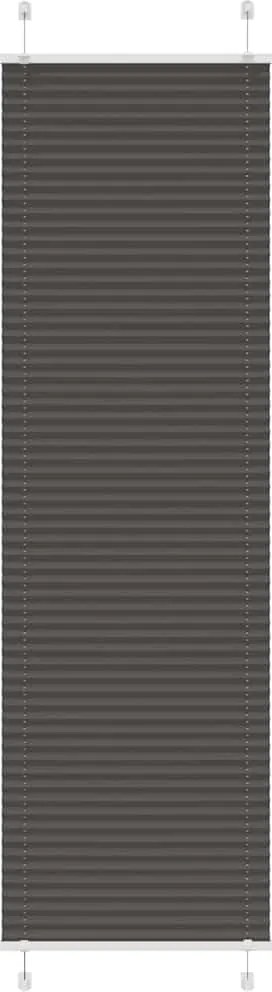 vidaXL Jaluză plisată negru 55x200 cm Lățime țesătură 54,4cm poliester