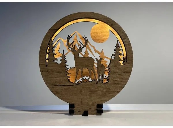 Li-Go 23592/DUB2 - Decorațiune LED de masă reglabilă, 12W, 230V, 20 x 22 cm, stejar