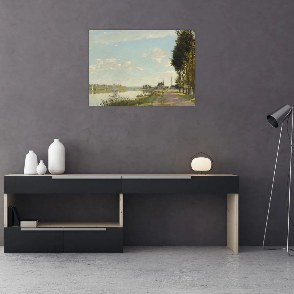 Tablou pe sticlă - Claude Monet, Argenteuil, reproducere (70x50 cm)