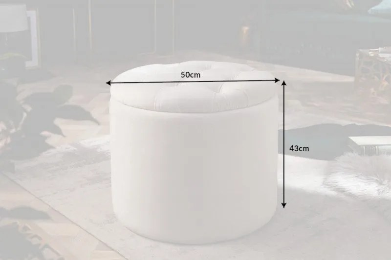 Taburete cu spatiu de depozitare Modern Barock 50cm, bej