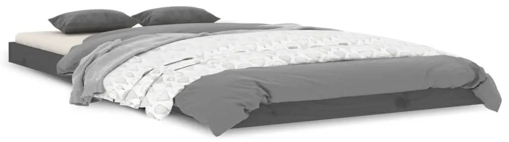 823456 vidaXL Cadru de pat, gri, 100x200 cm, lemn masiv de pin