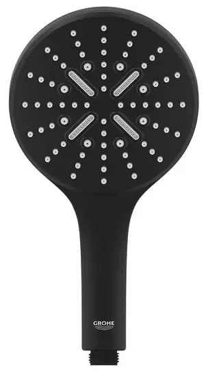 Para de dus Grohe Rainshower 130 SmartActive negru mat 3 tipuri de jet