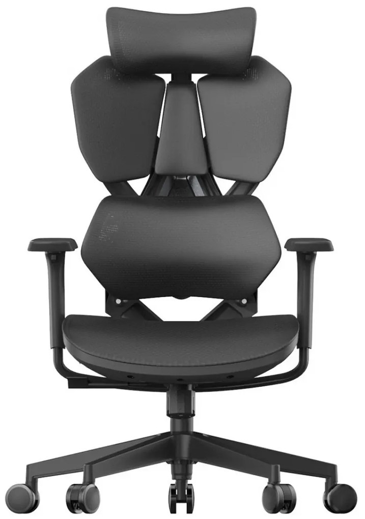 Scaun ergonomic SIHOO X5C-202, cotiere 3D, suport lombar reglabil, tetiera 3D, mecanism multifunctional inclinare/blocare, pivotant, Mesh, Negru