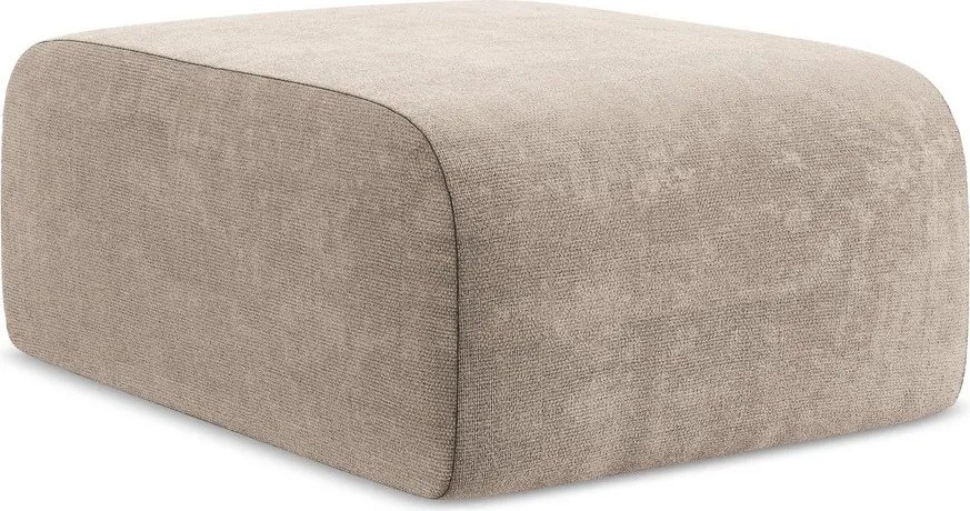 Taburet maro deschis cu tapițerie din chenille Lani – Makamii