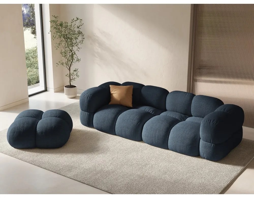 Canapea albastru-închis 250 cm Loretto – Cosmopolitan Design