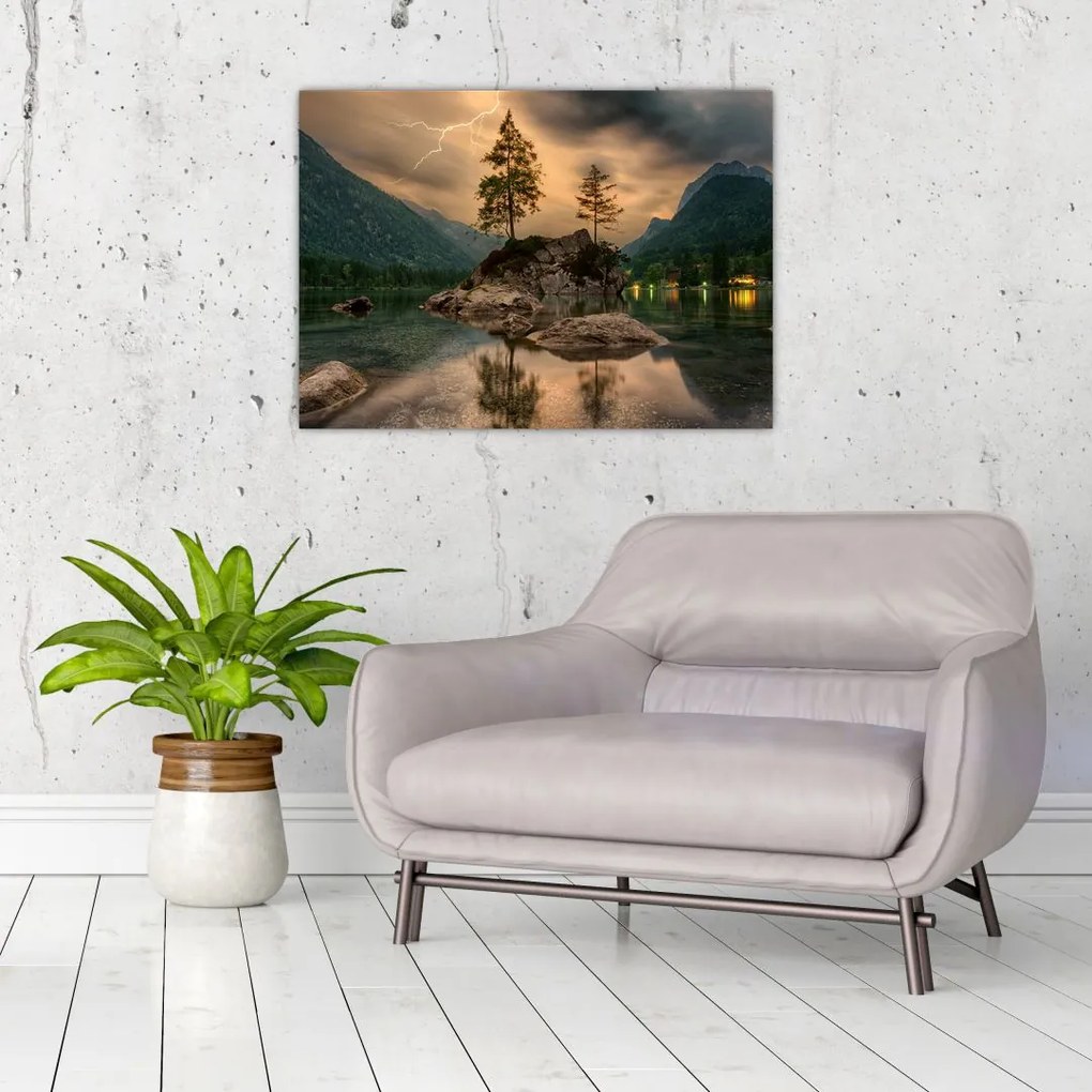 Tablou - lacul în munți (70x50 cm)