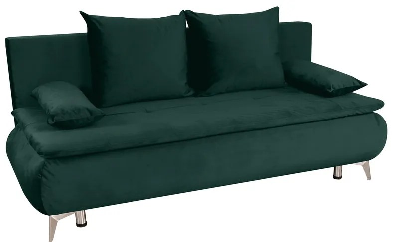 Canapea extensibila Sofie Lux, 203x92x86 cm, 3 locuri, lada pentru depozitare, verde pin