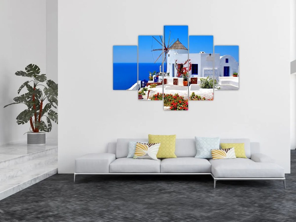 Tablou - Casă mică în Grecia (150x105 cm)