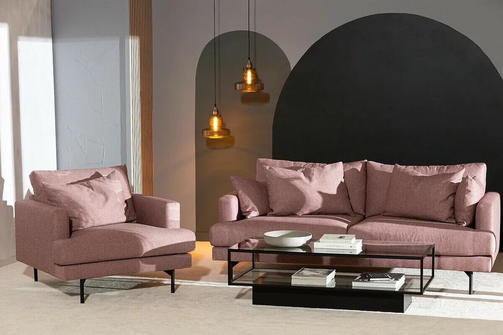 Set mobilier tapițat Seattle T105Roze, Tapiterie, Picioare: Metal