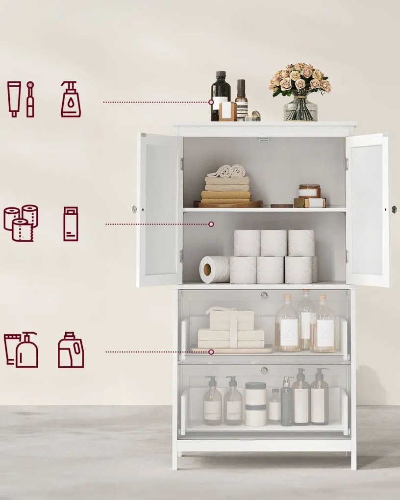 Dulap baie LAVORANO 110x60 cm, alb