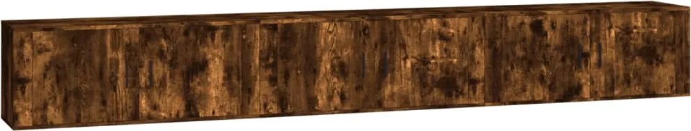 vidaXL Dulapuri TV montate pe perete 3 buc stejar afumat 100x34,5x40cm