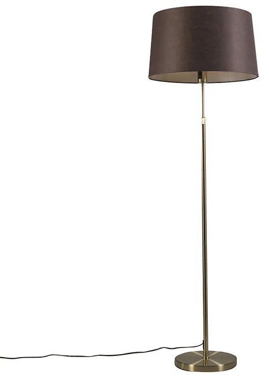 Lampă de podea auriu/alamă cu abajur maro 45 cm reglabil - Parte