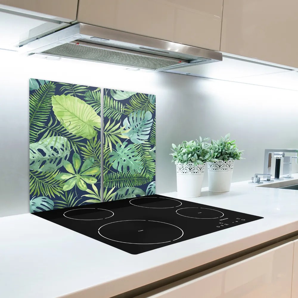 Tocator din sticla frunze tropicale