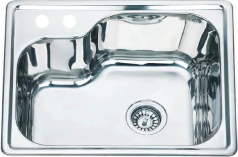 Chiuveta inox Inter Ceramic Alpaca cu o cuva fara picurator finisaj inox lucios 56.5x45 cm