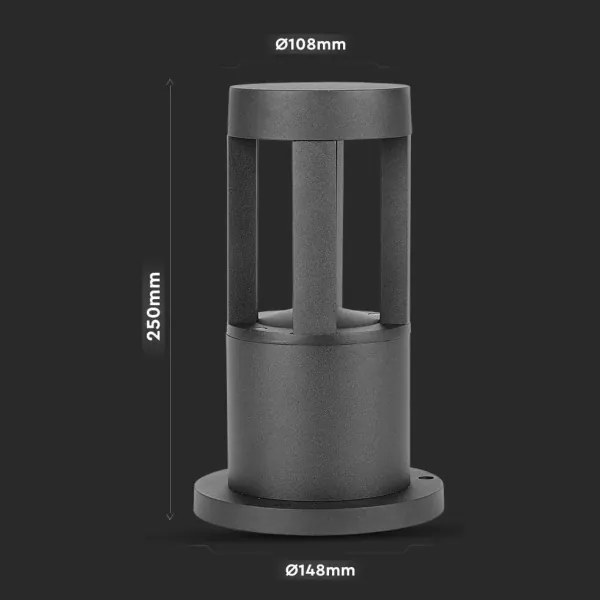 Lampă LED de exterior LED/10W/230V 25cm 3000K IP65 neagră