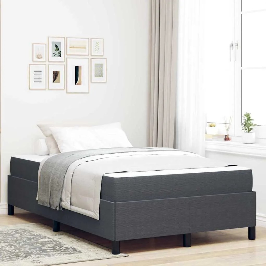 vidaXL Cadru de pat Altele Gri închis 120 x 200 cm Țesătură de catifea