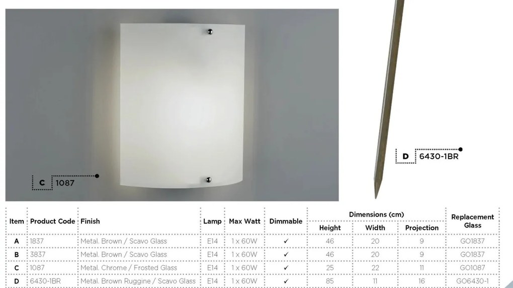 Aplica perete stil gotic Wall 6430-1BR SRT