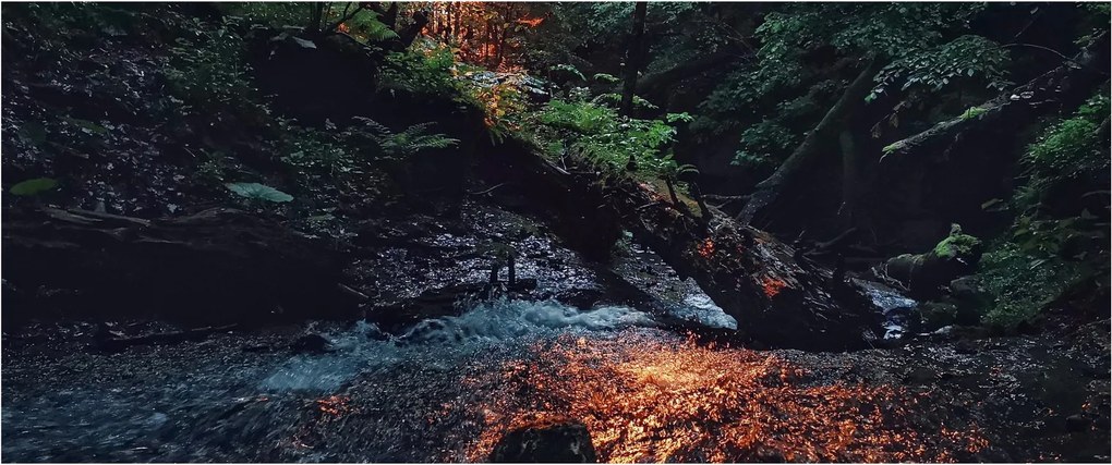 Tablou cu râu montan (120x50 cm)