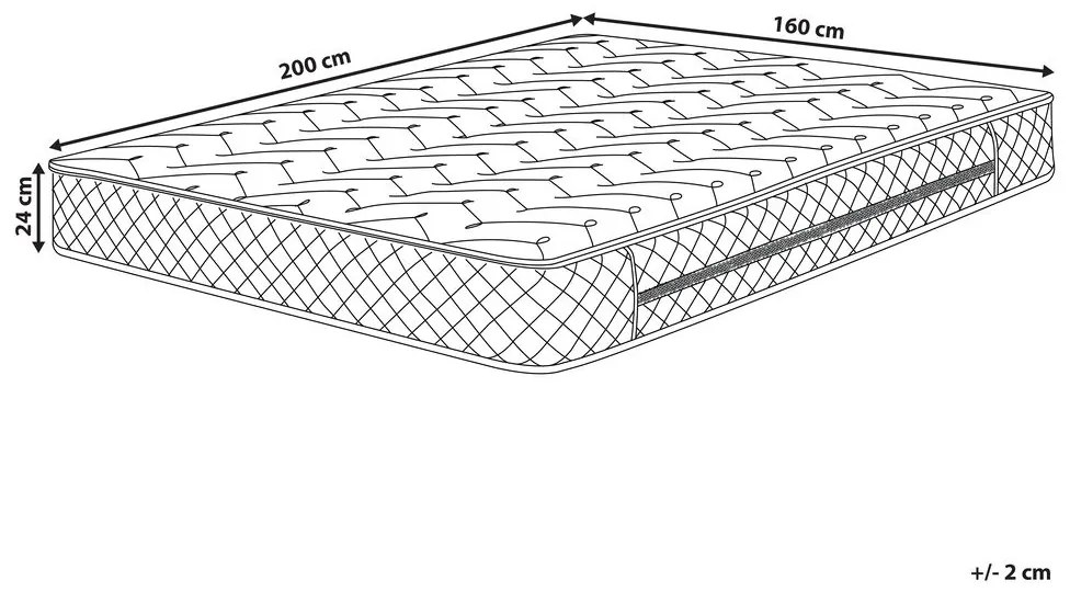 Saltea cu arcuri 200 x 160 cm Galvin (alb) (T3). 1079091