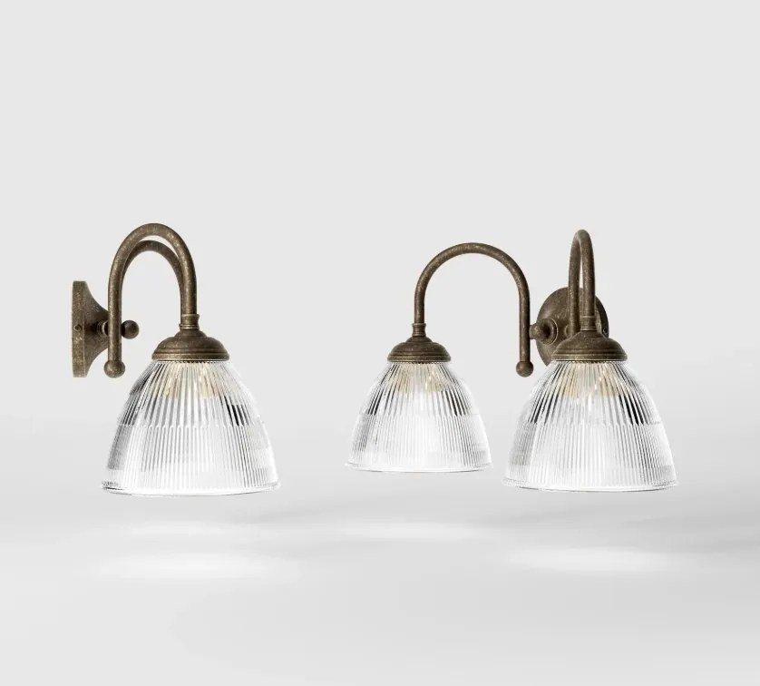 Aplica de perete stil neoclasic din alama si sticla Elide