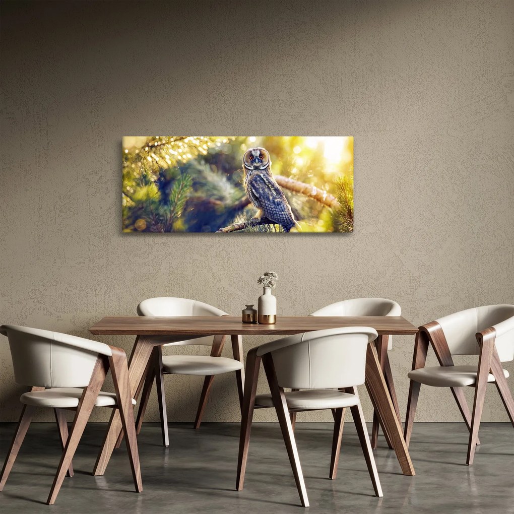 Tablou - Bufniță în copac (120x50 cm)