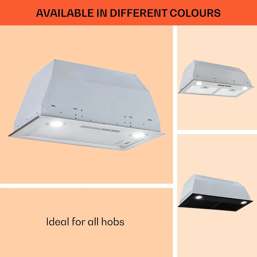 Paolo, hotă de instalare, 52,5 cm aer evacuat, 600 m³/h, LED, oțel inoxidabil