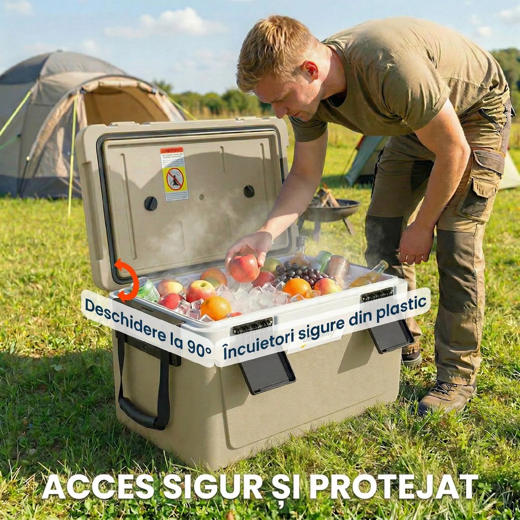 Outsunny cutie frigorifică auto picnic răcitoare portabile frigider băuturi reci călătorie ladă frigorifică congelator rigid bere 40L | Aosom Romania